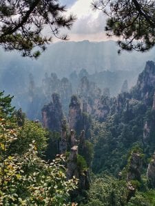 Blick vom Tianzi Mountain in Zhangjiajie, Avatar Berge