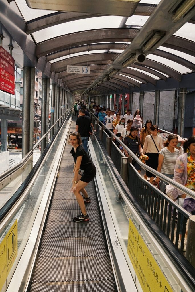 freistehende Rolltreppe in Hongkong