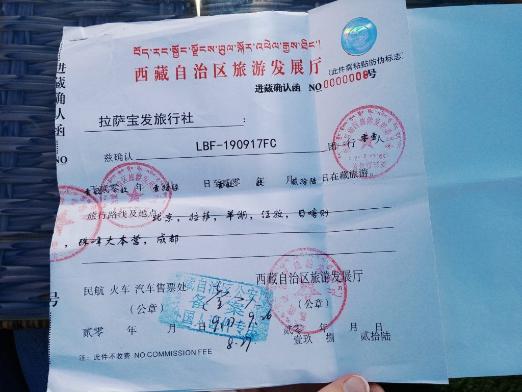 Tibet Permit