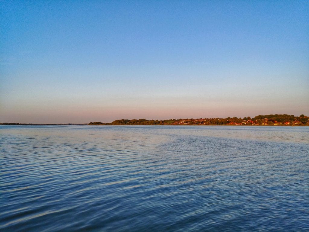 Blick auf die Schlei Sonnenuntergang Schleswig