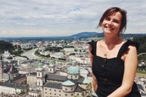 Travellerin Lisa Blick auf Salzburg von Festung