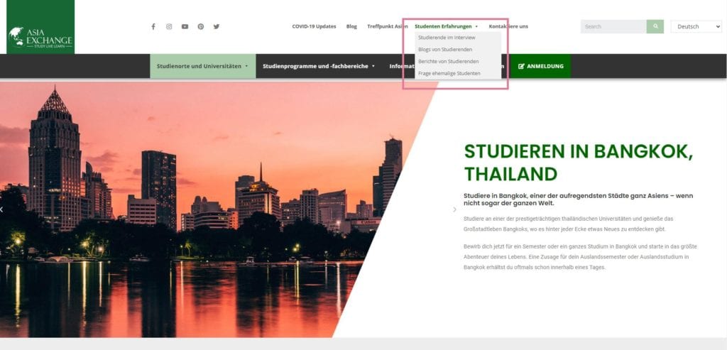 Screenshot Tipps von Studenten_Asia Exchange