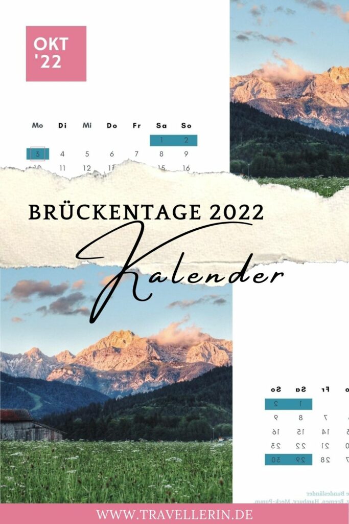 Urlaub 2022 planen mit Brückentage Kalender 2022