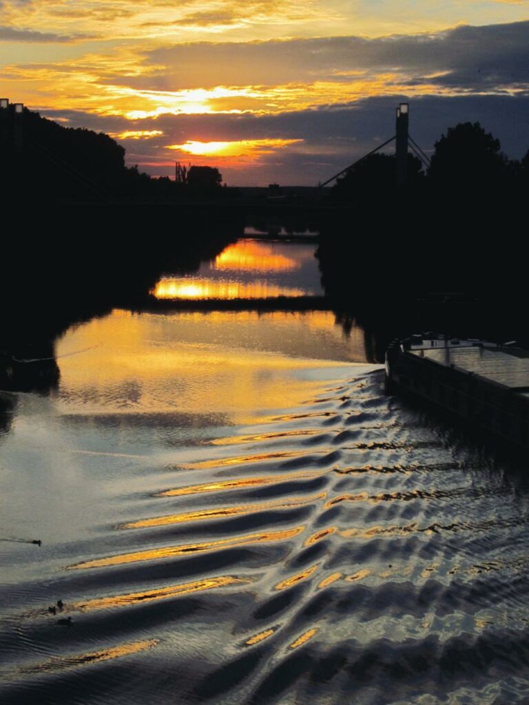 Bamberg Reisetipps_Sonnenuntergang an der Kettenbrücke