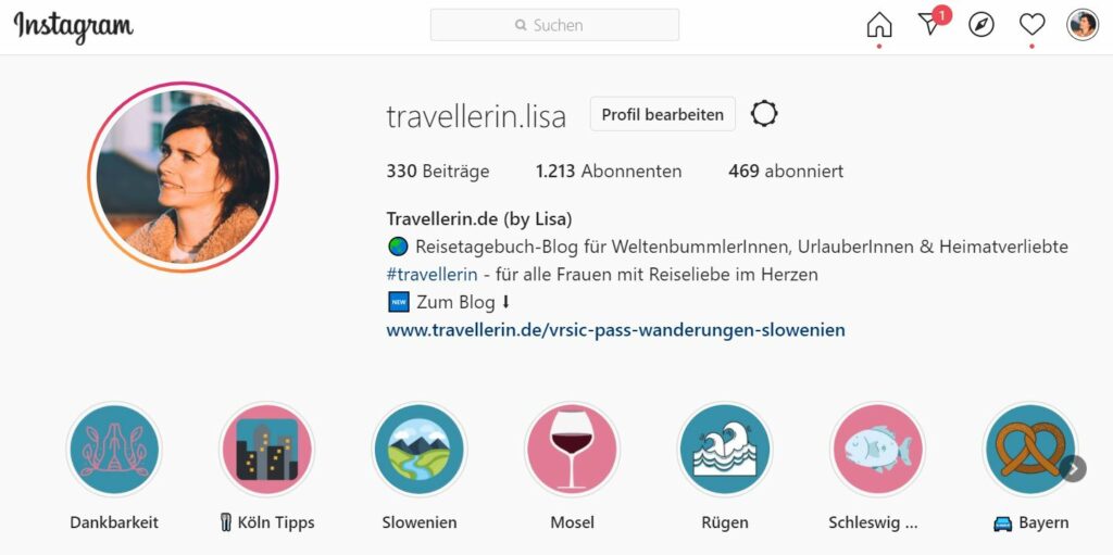 Instagramprofil von Travellerin.Lisa