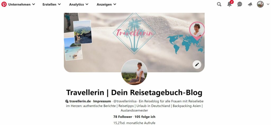 Pinterestprofil Travellerin